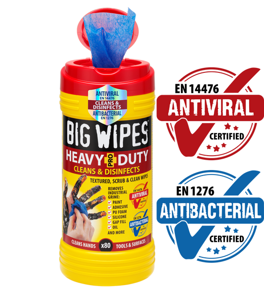 Big Wipes Red Top Antiviral Heavy-Duty Pro+ Wipes - Tub of 80