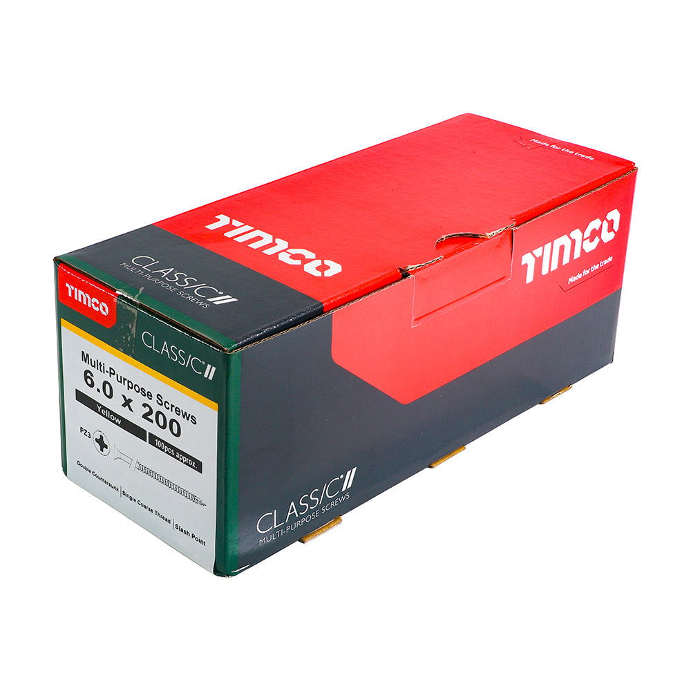 Timco Classic Multi-Purpose Screws - PZ - Double Countersunk - Yellow