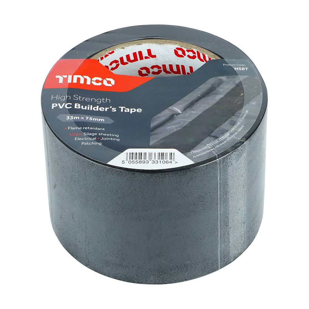 High Strength PVC Builder's Tape 33m x 75mm
