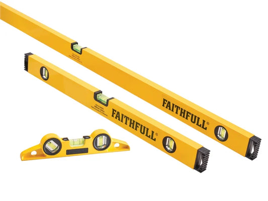 Faithfull 3 Piece Level Set (240mm, 600mm 1200mm)