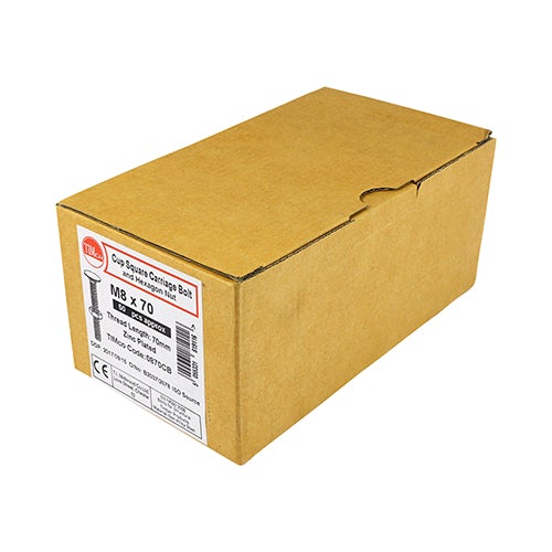 M8 Carriage / Coach / Cup Bolts & Hex Nuts - Zinc DIN 603, DIN 934