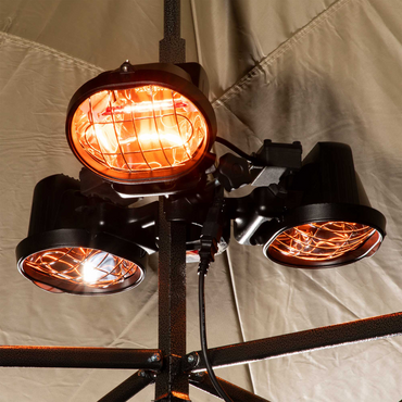 Dellonda Folding Parasol/Gazebo/Patio Outdoor Infrared Heater, Three Panels, Extra Long 5M Cable, 1350W - DG177