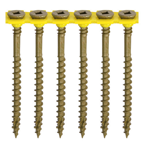 C2 Deck-Fix Premium Collated Decking Screws - SQ - Countersunk - Exterior - Green - 4.5 x 65mm