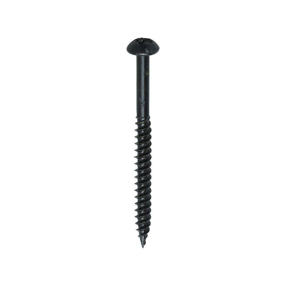 Blackjax Woodscrews - Round - Black Organic