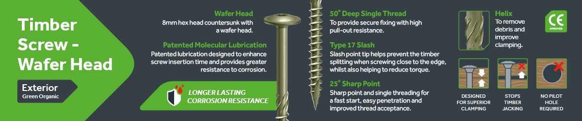 Timco Tx Wafer Timber Frame Construction & Landscaping Screws