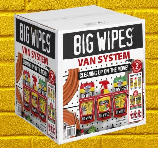 Big Wipes Van System - 3 brackets and Assorted Wipes Heavy Duty Multi Surface