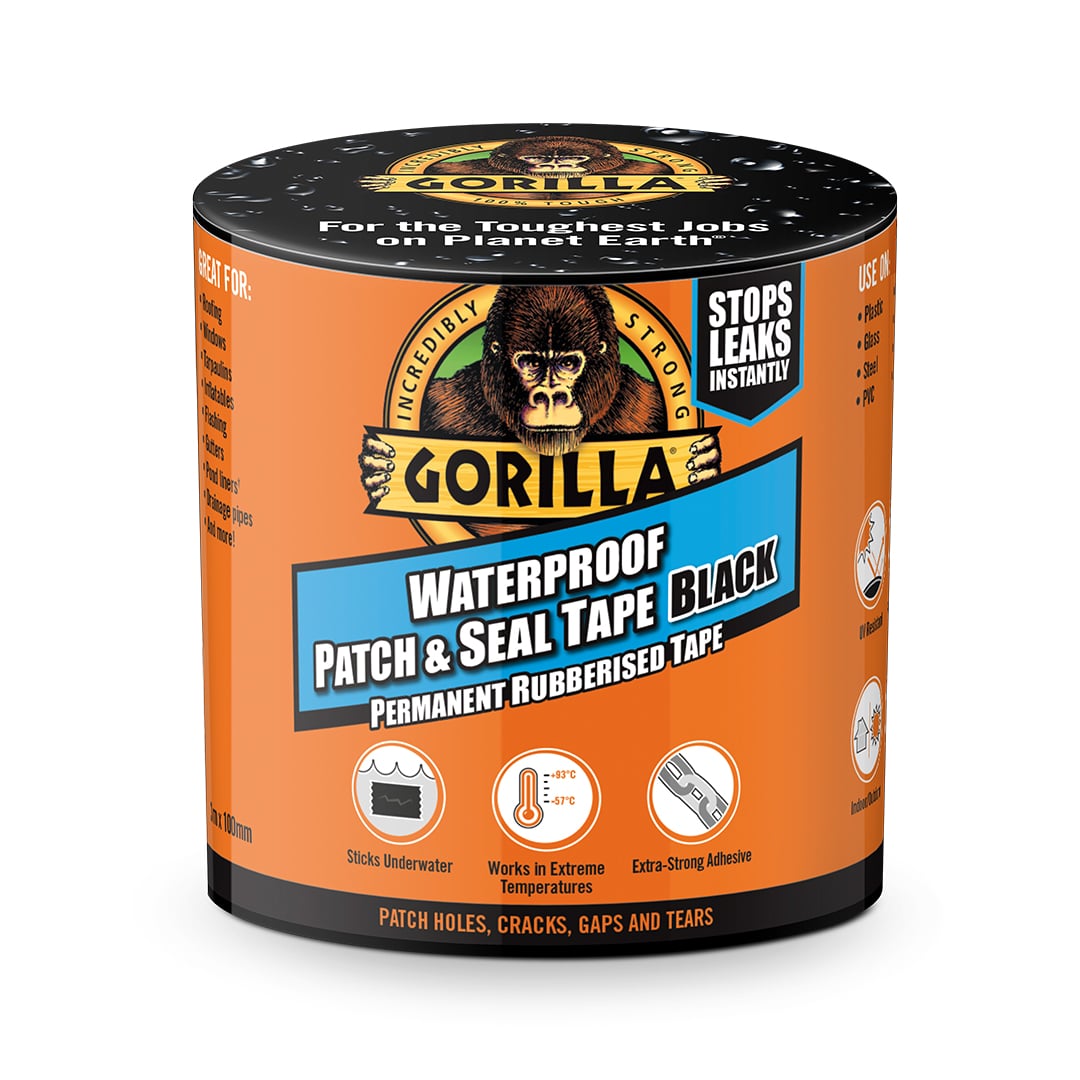 Gorilla Waterproof Patch & Seal Tape - Black - 100mm x 3m