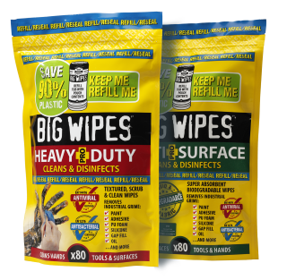 Big Wipes Van System - 3 brackets and Assorted Wipes Heavy Duty Multi Surface