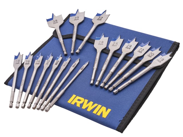 Irwin 17 Piece Flat Wood Bit Set