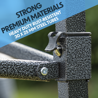 Dellonda Premium 3 x 3m Pop-Up Gazebo, PVC Coated, Water Resistant, Supplied with Carry Bag, Rope, Stakes & Weight Bags