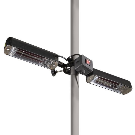 Dellonda Folding Parasol/Gazebo/Patio Outdoor Infrared Heater, Two Panels, Extra Long 5M Cable, 1600W - DG176