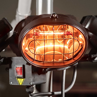 Dellonda Folding Parasol/Gazebo/Patio Outdoor Infrared Heater, Three Panels, Extra Long 5M Cable, 1350W - DG177