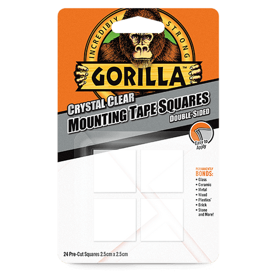 Gorilla Clear Double Sided Mounting Tape Squares - Pack of 24