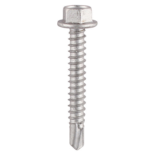 Silver Organic Hex Self-Drilling Screws EPDM Washer